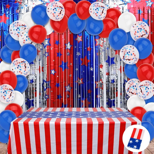 CIEHER 33PCS 4th of July Decorations Set - 30 Balloons,