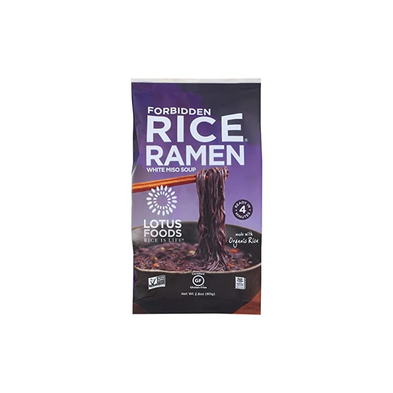 Lotus Foods Forbidden Rice Ramen with Miso Soup, 2.8 oz