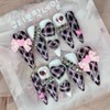 Black Gyaru Cosplay Handmade Nail Tips - Square S /