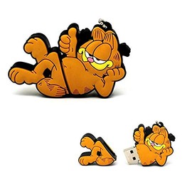 2.0 Garfield Orange Cat Laying Down Thumbs Up 16GB USB External Hard Drive Flash Thumb Drive Storage Device Cute Novelty Memory Stick U Disk Cartoon