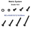 FandWay 410Pcs M2 Button Head Hex Socket Screws,10.9 Grade Alloy