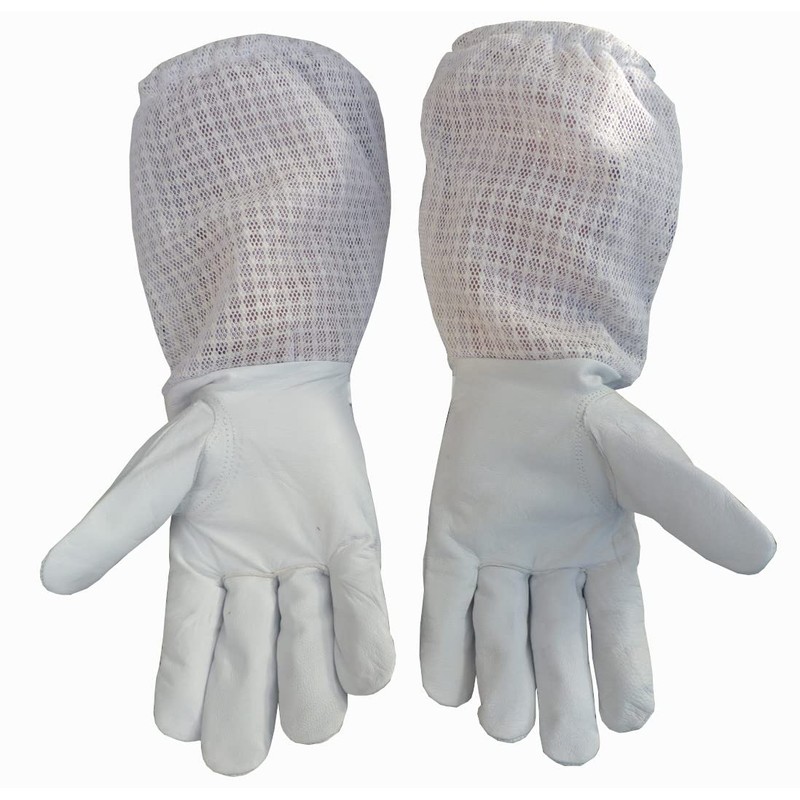 Beekeeper gloves 3 layer ultra white ventilated bee keeping gloves
