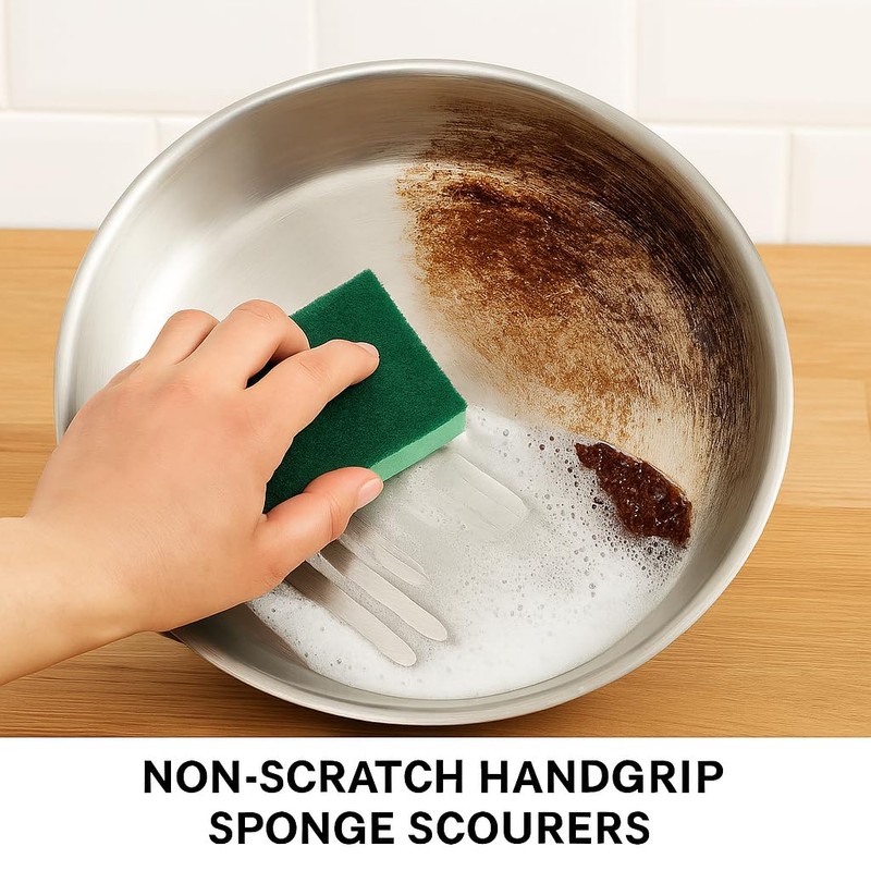 HiFEN® Pack of 10 Non-Scratch Handgrip Sponge Scourers, Premium Sponges