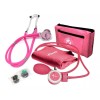 Checkateck Kit Baumanometro Aneroide Rosa +estetoscopio Doble Campana Color