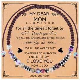 BABORI Inspirational Gifts for Women Mom from son Mothers Day Fathers Day Birthday Christmas Anniversary Memorial Graduation I Love You Imperial Stone Beads Bracelet Jewelry Gifts