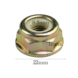 2 Pieces Left Hand Thread Nut m10x1.25 nut Lawn Mower Working Head Metal Nut Reverse Thread Nut 22 * 11mm Mower Nut with Built-in Anti-skid Washer