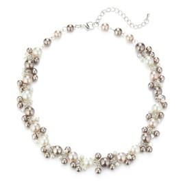 Bulinlin Pearl Necklace Women's Pearl Statement Choker Necklace Boho Colourful Fashion Jewellery Birthday Gifts for Women, Pearl, No Gemstone