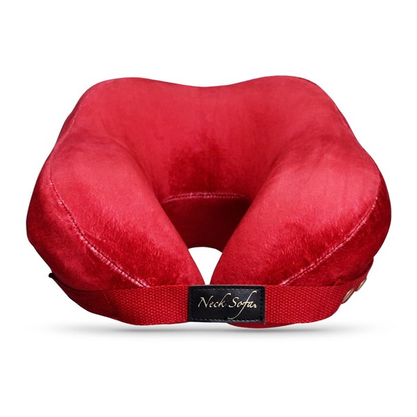 Best Supportive Chiropractor Recommended Neck Pillow - Pain Relief - The Ultimate Support Pillow - Ergonomic Memory Foam for a Relaxed Mood - Lumbar Roll Support Pillow - Burgundy