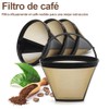 4PCS Tapered Filtro para Cafetera, Reutilizable Filtros para Cafetera de