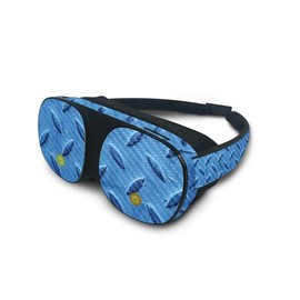 MightySkins Carbon Fiber Skin Compatible with HTC Vive Flow - Blue Gridiron | Protective, Durable Textured Carbon Fiber Finish | Easy to Apply