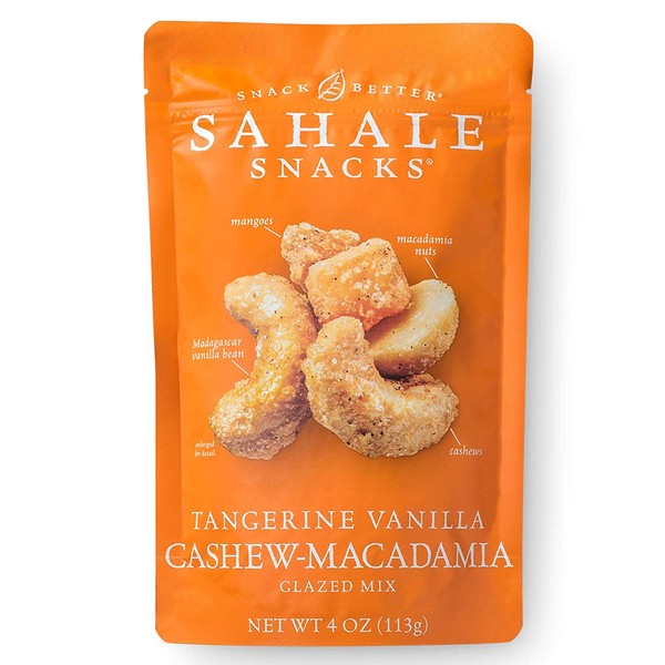 Sahale Snacks Tangerine Vanilla Cashew Macadamia Glazed Mix, 4 Ounces (Pack of 6)