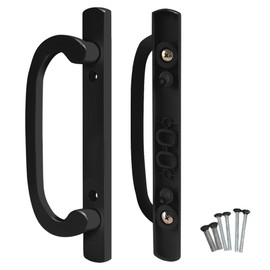 8.5" Legacy Sliding Patio Glass Door Black Dummy Handle Replacement Set | Sash Controls 2265 Handle Dummy Set | Fits 3-15/16" Screw Holes and 1-1/4" to 2-1/4" Door Thickness - No Latch, No Mortise