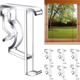Blind Clips, 2 Inch Clear Valance Clips, 6 Pcs Valance Clips for Blinds, Blind Valance Clips for Wood or Faux Wood Horizontal Blinds Valance