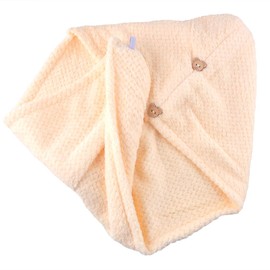 WINTAPE Hair Towel Turban Microfiber Hair Drying Towel with Button Design for Drying Hair (White)