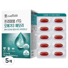 Seoul Daewi Biome Premium rTG Omega 3 Memory Vitamin D Vitamin E, 60 tablets, 5 pcs / 서울대위바이옴 프리미엄 rTG 오메가3 메모리 비타민D 비타민E, 60정, 5개