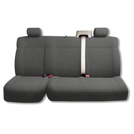 runfider Knitted Fabric Truck Seat Covers for Ford F150 XLT Super Cab 2004-2008, Heavy Duty Front Rear Bench 60/40 Split Seat Protectors Durable Interior Cover - Gray