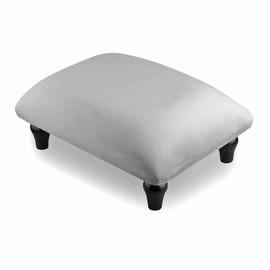 YOYETECO Small Foot Stool Ottoman with Stable Wood Legs Upholstered Footstool Padded Foot Rest Step Stool for High Beds Seat Chair Couch Sofa Patio Bedroom Living Room Office (5.9" H-Gray)