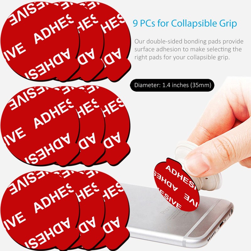 PKYAA 9 Pack Sticky Adhesive Compatible with Socket Base, Double-Sided