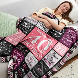 Ivivis 40th Birthday Gifts Women Blanket 60”X50”, 40th Birthday Decorations Women, 40th Birthday Gift Ideas, Happy 40th Birthday Gifts for Women, 1984 Birthday Gifts for 40 Year Old Woman Throws