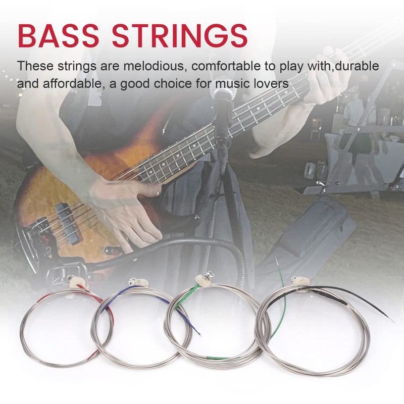 KJKVIVH 4Pcs/Set Upright Bass Strings Double Bass Strings 4/4 3/4