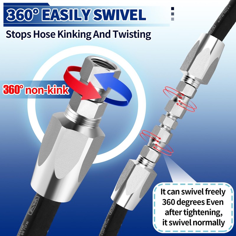 Hydraulic Hose Repair Kit, 3/8'' Hydraulic Hose Field Repair Kit,