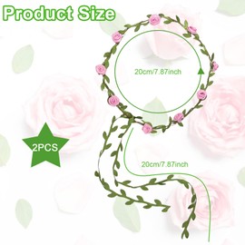 Cipszoely Flower Crown Headband Festival Flower Headband Women, 2 × Hair Festival Accessories Women Flowers Crown Floral Garland, Handmade Hair Wreath Headdress For Women Girls Wedding Festival Party