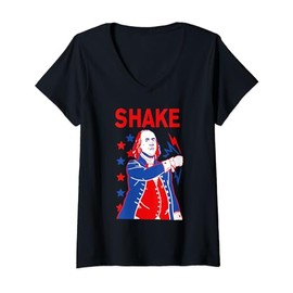 Womens Funny Shake And Bake 4th of July Couple Matching V-Neck T-Shirt