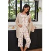 Ekouaer Womens Pajama Set Short Sleeve Sleepwear Pleated Floral Pjs