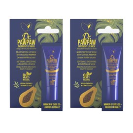 Dr.PAWPAW Overnight Lip Mask - Multi-Purpose Balm, Natural Pawpaw & Peptides Smooth Skin, Cracked Lips, Vegan, Ethical Beauty & Fregrance Free (2 x 10 ml)