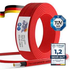 ANFIL Solar Cable, PV Cable, DC Rated, Black & Red, 4mm², 6mm², 1800V Double Insulated Quality Wire (10 m, 6 mm² Red)