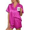 Ekouaer Women's Satin Pajamas Set 2 piece Silky Sleepwear Buttton
