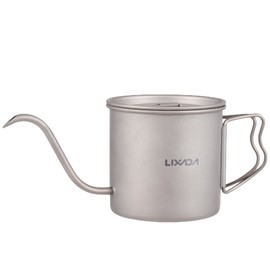 Coffee Pour Over Kettle Coffee Mini Tea Water Camping Pot Stove Top Coffee Pot Gooseneck Ti 400ml with 2 PCS 220ml Cup