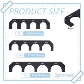 GOMAKERER 3 Pcs 3 Sizes Measure Tool Set, Acrylic Makeup Brush Handle Gauge Rulers Professional Plastic Brush Handle Sizer for Makeup Artists