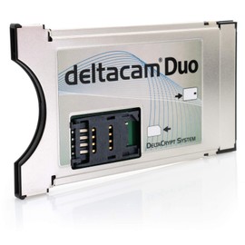 Deltacam Duo Twin CI Module I Common Interface Card with DeltaCrypt Encryption 3.0 for Receiving Encrypted Transmitter Including SIM Card Reader I DVB CI-Compliant PCMCIA CI-CAM for Smart Cards TV