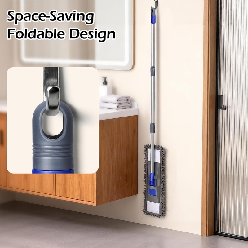 MASTERTOP Microfiber Mop for Floor Cleaning, Flat Dust Mop for