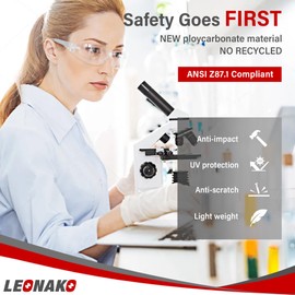 LEONAKO Clear Safety Glasses for Men Bulk of 24, Safety Goggles with Polycarbonate ANSI Z87.1 Impact Resistant Lens, Anti Scratch Protective Eyewear