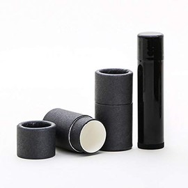 1/4 OZ (Short) Black Kraft Paperboard Lip Balm/Salve/Cosmetic/Lotion Tubes x50