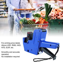 Wisecoco 8 Digits Price Tag Gun, Price Gun with 3 Rolls Label Paper 3 Ink Wheel Clear Print Price Labeller, Label Maker Pricing Gun Kit for Retail Stores Offices