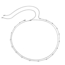 Pack of 2 Belly Chains, Body Chains, Adjustable Belly Chains Set for Women and Girls, Waist Chain, Belly Waist Chain, Bikini Chain Tassel, 65-90 cm, 2pcs, Non-Precious Metal, No Gemstone