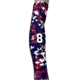 Sports Farm Custom Letters/Numbers Arm Sleeve - Red White & Navy Blue Digi Camo - Youth and Adult Sizes