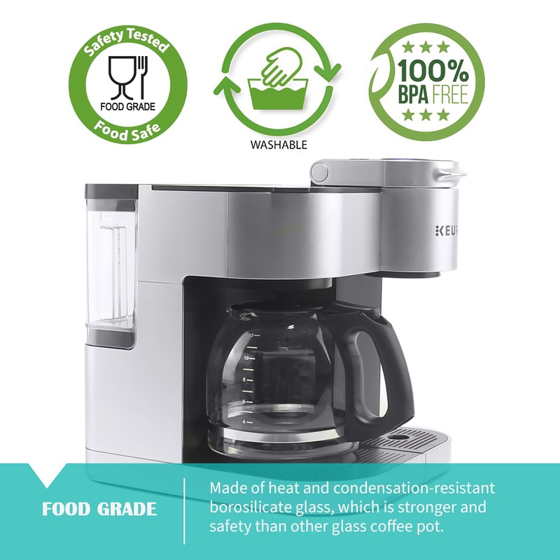 12-CUP Glass Replacement Coffee Carafe ONLY for KEURIG K-DUO Single