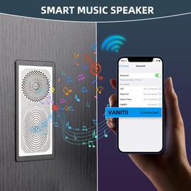 VANITII Hollywood Vanity Mirror with RGB Lights 32"x23" Tempered Glass Light Up Makeup Mirror with 18 Dimmable LED Bulbs 3 Color Lighting Modes Smart Touch 10X Magnification for Bedroom