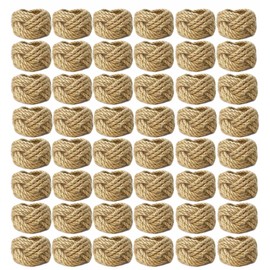 WINGFISH Napkin Rings Set of 50 Farmhouse Woven Napkin Rings Bulk Burlap Jute Napkin Rings for Dinning Table, Nautical Napkin Rings Table Decor for Party Gathering Banquet Wedding Birthday