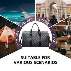 Travel Bag, Gym, Handheld, Duffel Bag, Messenger Bag, Foldable, Carry On Weekender Bag with Shoe Compartment, Waterproof Tote Bag, 35L.
