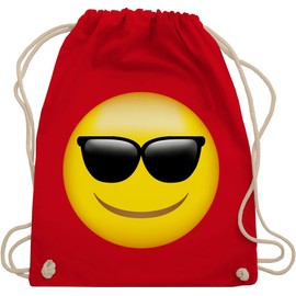 Shirtracer - Gym Bag Backpack - Manga & Comic Accessories - Emoticon Sunglasses/Summer Sun, 09 red, Unit size