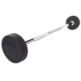 Body-Solid (SBB20) Rubber Coated Fixed Weights Straight Barbell - Weighted Bar for Weightlifting Exercise, Bodybuilding, Strength Training, Squat Rack & Bench Press, 20lb