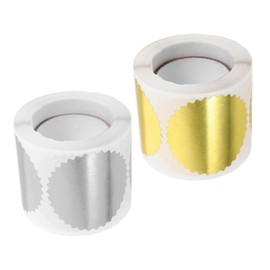 Operitacx 1 Set of Gear Stickers, Circle Stickers, Round Stickers, Nail Stickers, Envelope Stickers, Seal Golden Seal Stickers, Wedding Stickers for Envelopes, 2 Rolls