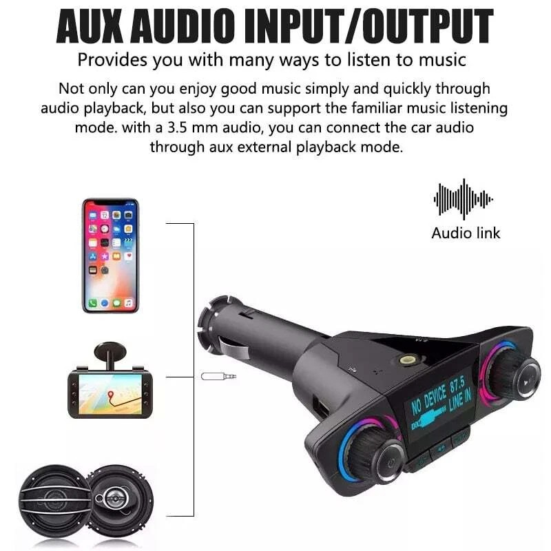 For Car Wireless Bluetooth FM 2USB Bluetooth 4.0 FM Transmitter