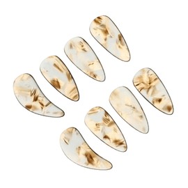 Mikinona 8pcs Protective Finger Picks Ergonomic Nail for Adults Smooth Comfortable Music Practice Accessories Tea Color