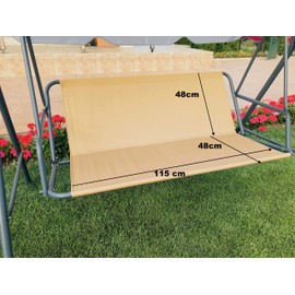 PETELA Replacement Swing Seat Cover Hammock Chair Garden Furniture Swing Chair Outdoor Chair Covers Bench Cover (115cm x 48cm x 48cm, Beige)
